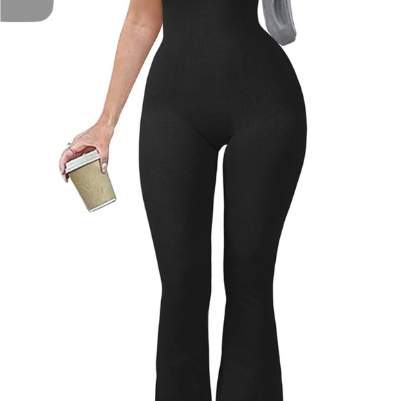 OQQ Pants - OQQ Black Jumpsuit wide leg